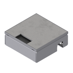 [UBD 167 163] Schwerlast-Unterflur-Bodendose UBD 160 small aus Chromstahl inkl. belegtem Deckel und 4mm Verstärkungsplatte und 1 Bürstenauslass