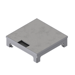 [UBD 217 163] Schwerlast-Unterflur-Bodendose UBD 210 small aus Chromstahl inkl. belegtem Deckel mit 4mm Verstärkungsplatte und 1 Bürstenauslass