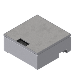 [UBD 212 163] Schwerlast-Unterflur-Bodendose UBD 210 aus Chromstahl inkl. belegtem Deckel mit 4mm Verstärkungsplatte und 1 Bürstenauslass